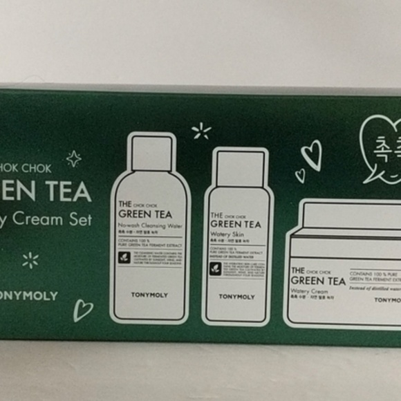π TonyMoly π The Chok Chok Green Tea Watery Cream NEW 2 SET Korea Beauty NW π - Picture 3 of 4